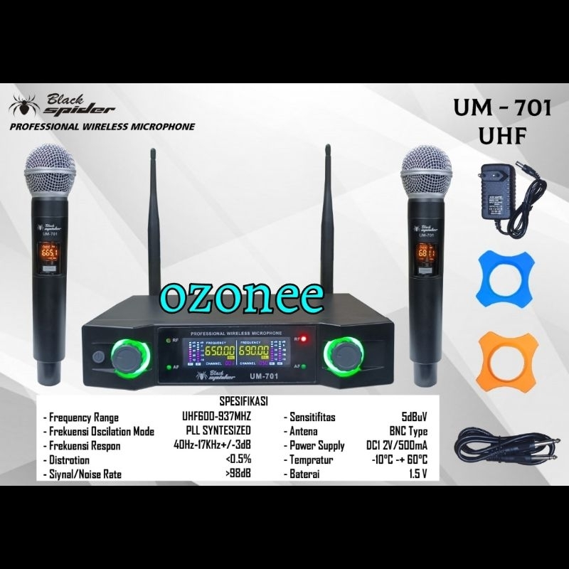MIC WIRELESS BLACK SPIDER UM-701 UHF ORIGINAL