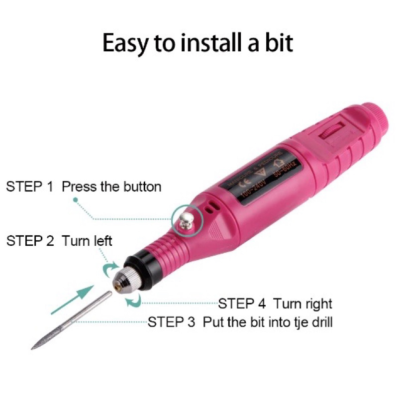 Kikir kuku isi Electric Nail Drill Grinding Manicure Machine Mesin Kikir Amplas Kuku Listrik Nail Art Pen Pedicure