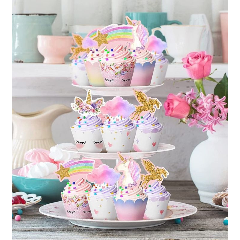 Unicorn rainbow Cupcake topper & wrapper