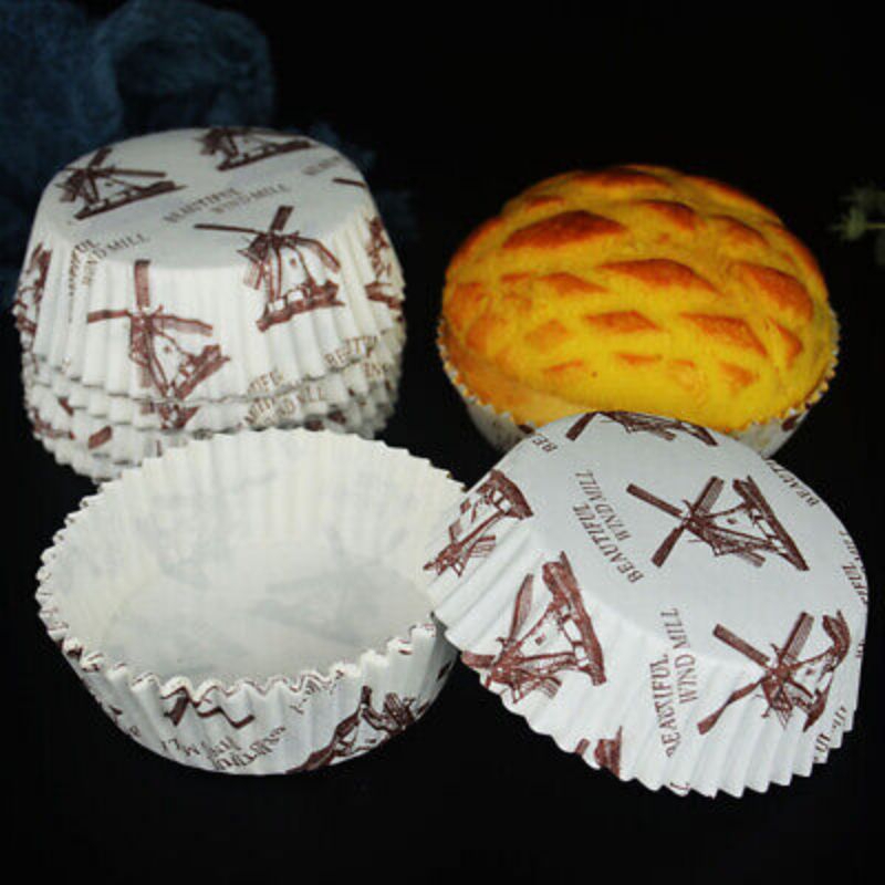 200pcs Paper Cup Roti Bulat Dan Oval 8cm / Cup Roti (Windmill)