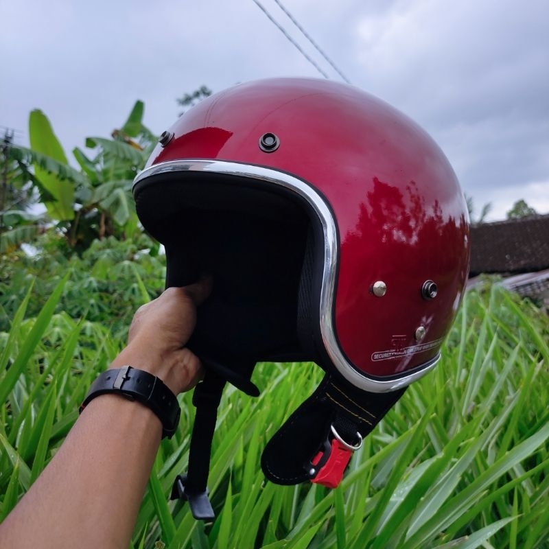 HELM PILOT ITALYY WANITA DEWASA FULL LEHER SNI ORIGINAL PREMIUM