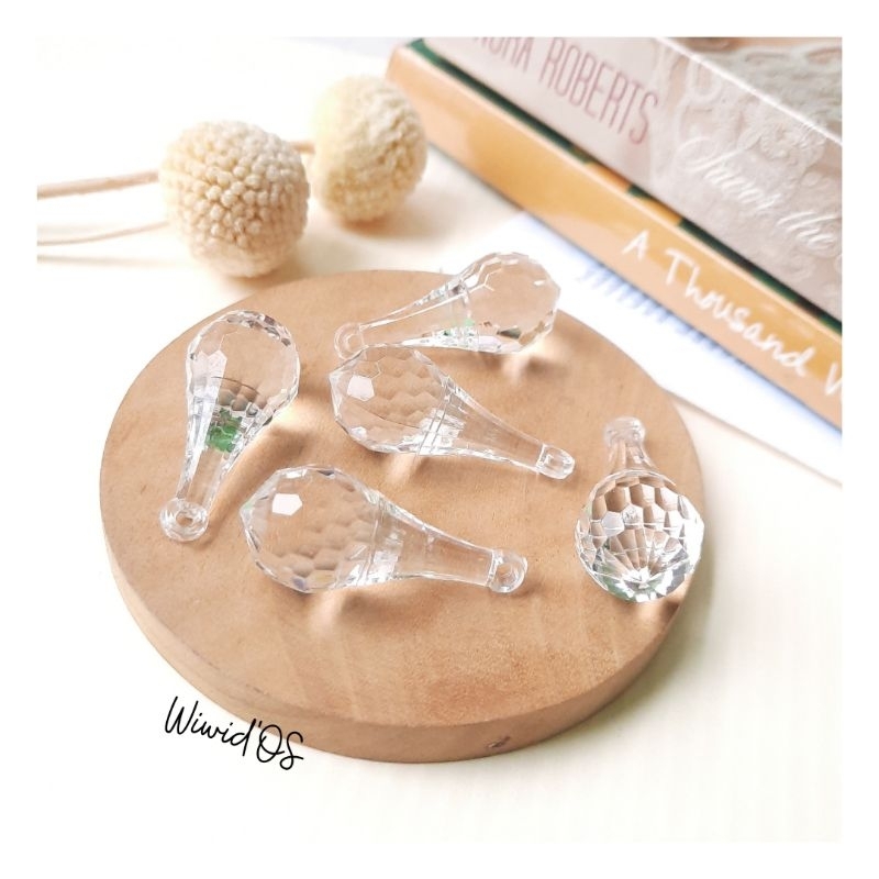 (3 biji) MANIK AKRILIK BENING 12 X 30 mm