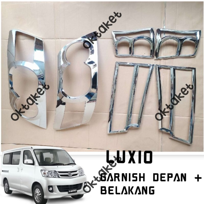 paket garnish lampu depan belakang Luxio Chrome jsl