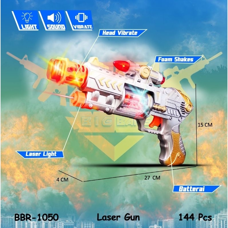 Pistol Mainan Anak Bunyi Suara Dan Nyala Tembak Tembakan Baterai Bunyi Suara Musik Nyala Lampu Salju