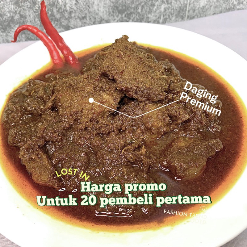 

Rendang Daging Sapi Asli Padang 250gr/500gr/1Kg