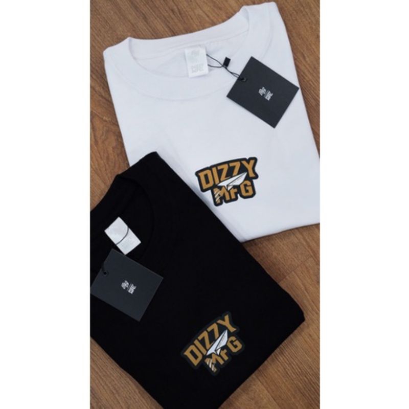 MILIKI KAOS Distro Dizzy Kaps/T-shirt Dizzy Plane Black | White