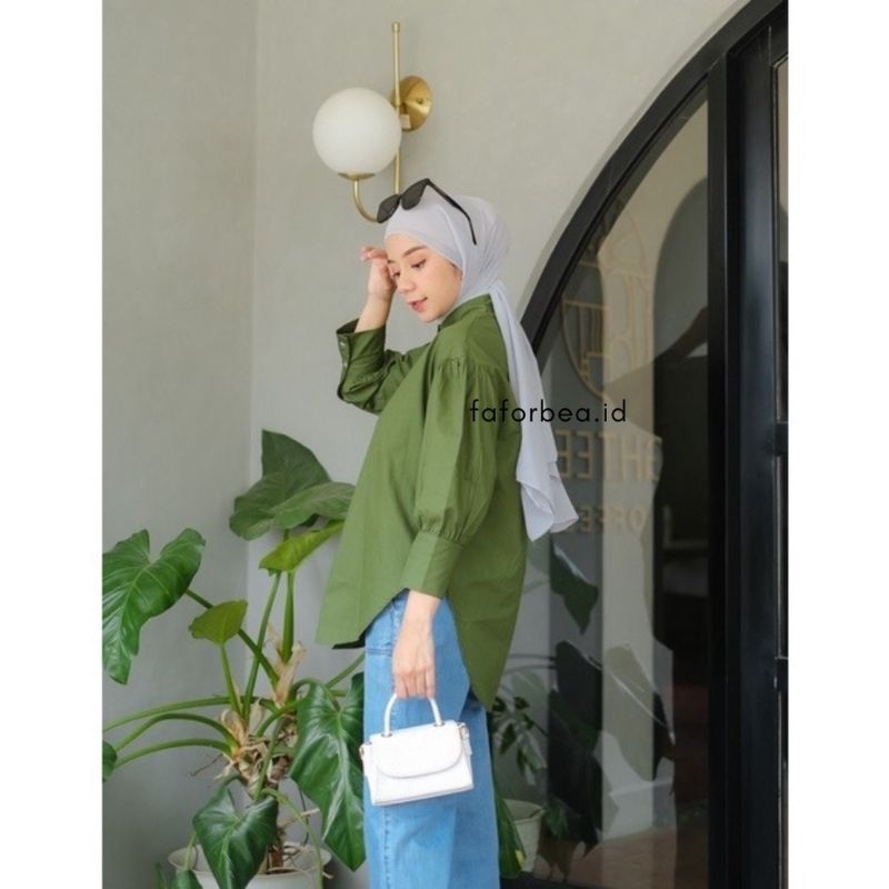 Lina Top Kemeja Blouse Jumbo Monalisa Kemeja Oversize Shakila