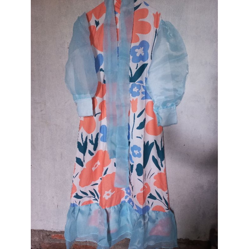 GAMIS MEIJIWANG ORGANZA LENGAN BALON