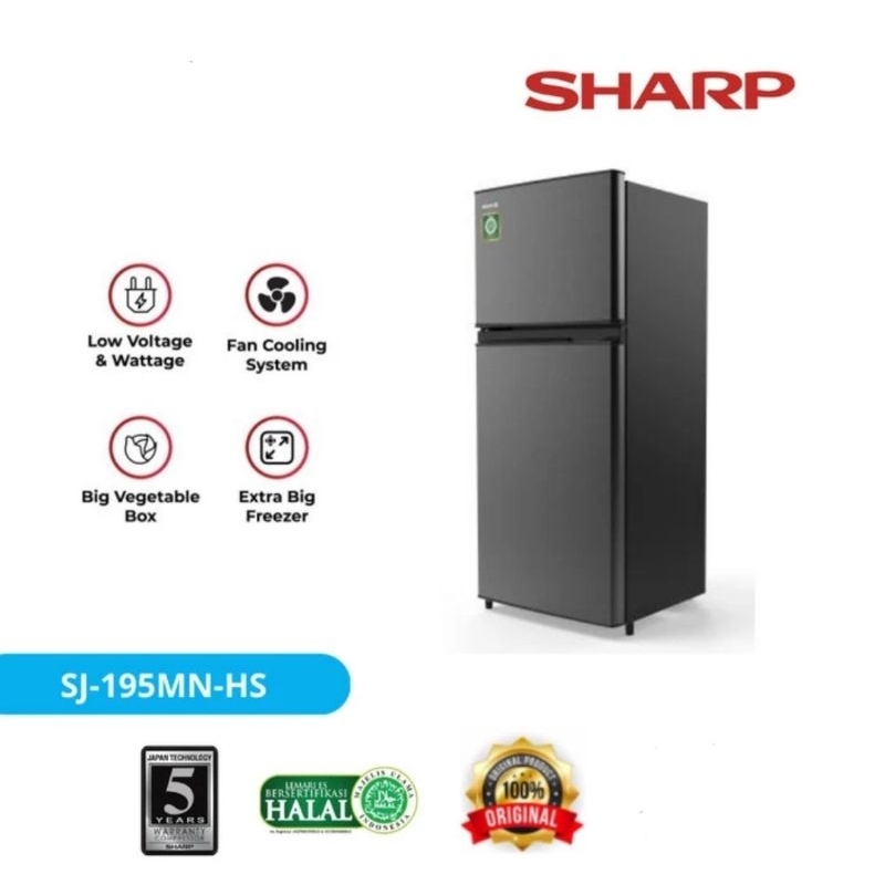 Kulkas Sharp 2 Pintu Murah SJ-195MN-HS (195MN HS)