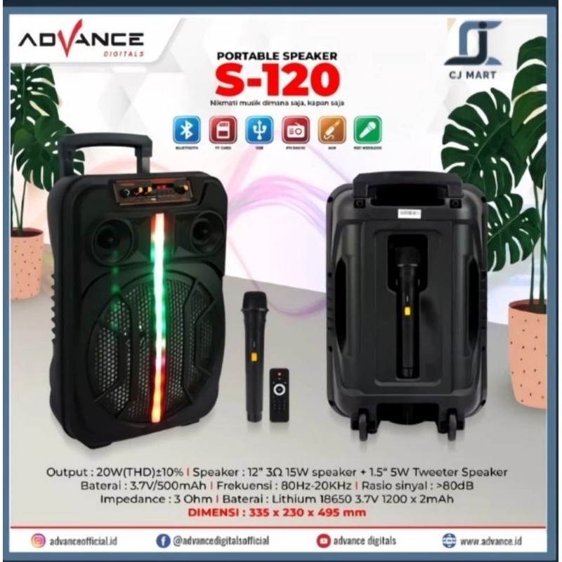 Speaker Aktif Advance S120 Speaker Karaoke Bluetooth Speaker Meeting