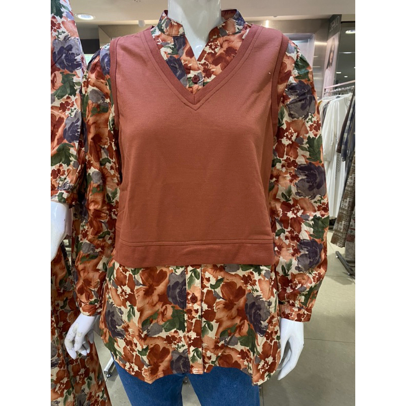 [ORIGINAL] EXPAND ATASAN BLOUSE MOTIF BUNGA GAYA LEBARAN TERBARU | KEMEJA EXPAND TERBARU 2023