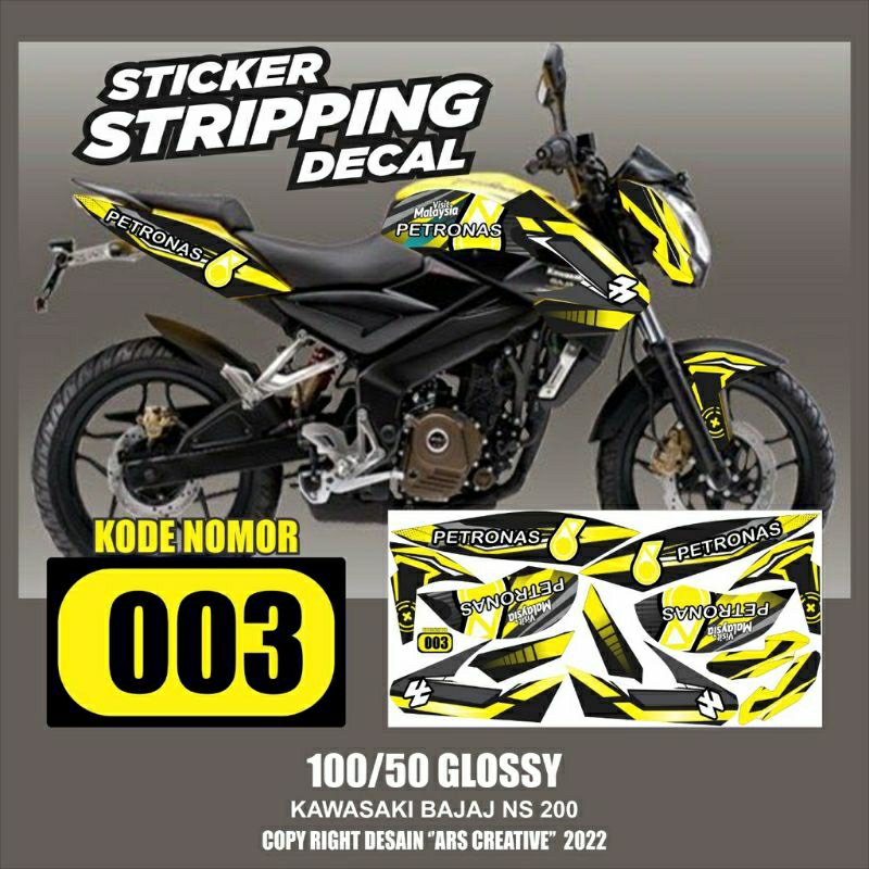 (Bisa COD) Striping sticker variasi Bajaj/pulsar stiker pulsar Petronas 200NS bajaj