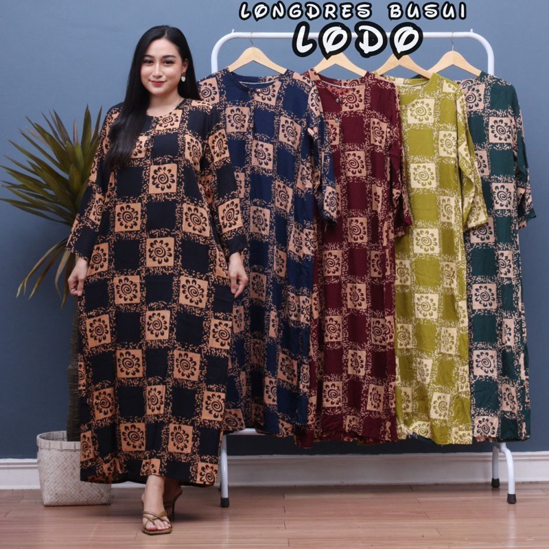 Daster Panjang Gamis Lukis Semata Kaki | Daster Kekinian Bumil Busui Friendly Kancing depan