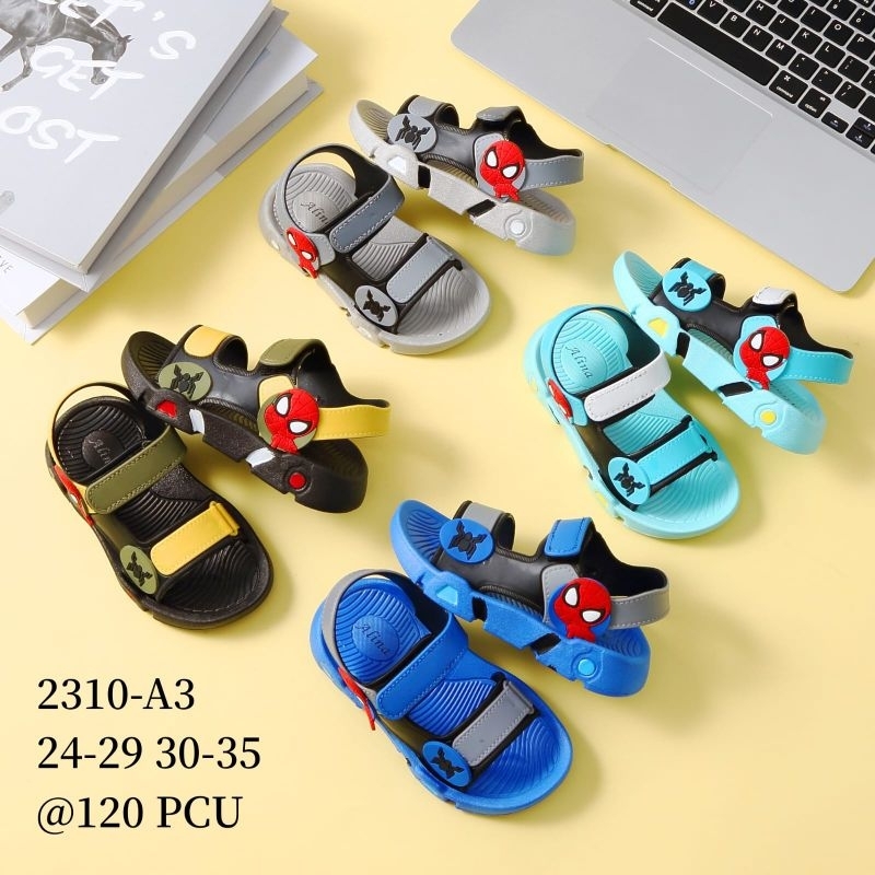 Sandal Anak Spideman Sandal gunung Anak laki laki import Sandal Anak Cowok Velcro