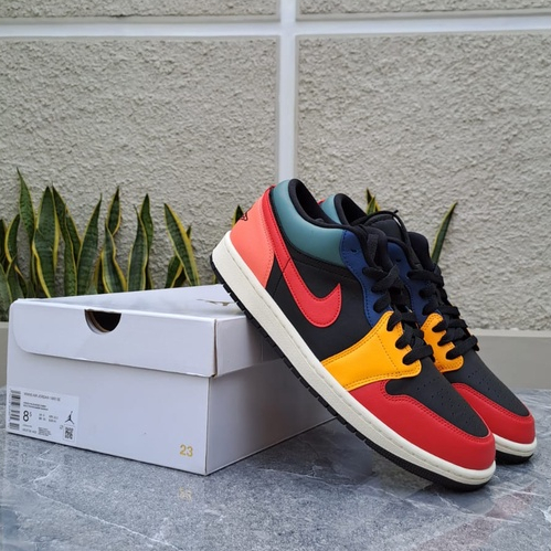 NIKE AIR JORDAN 1 LOW AE BLACK MULTI COLOR SIZE 39