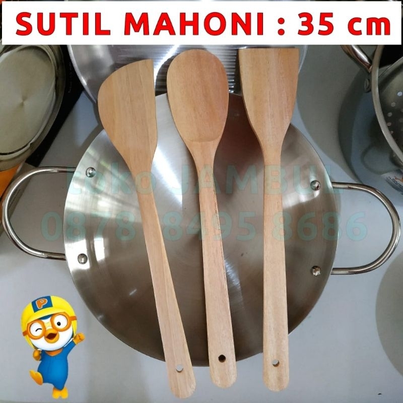 sodet centong sutil spatula kayu mahoni 35 cm