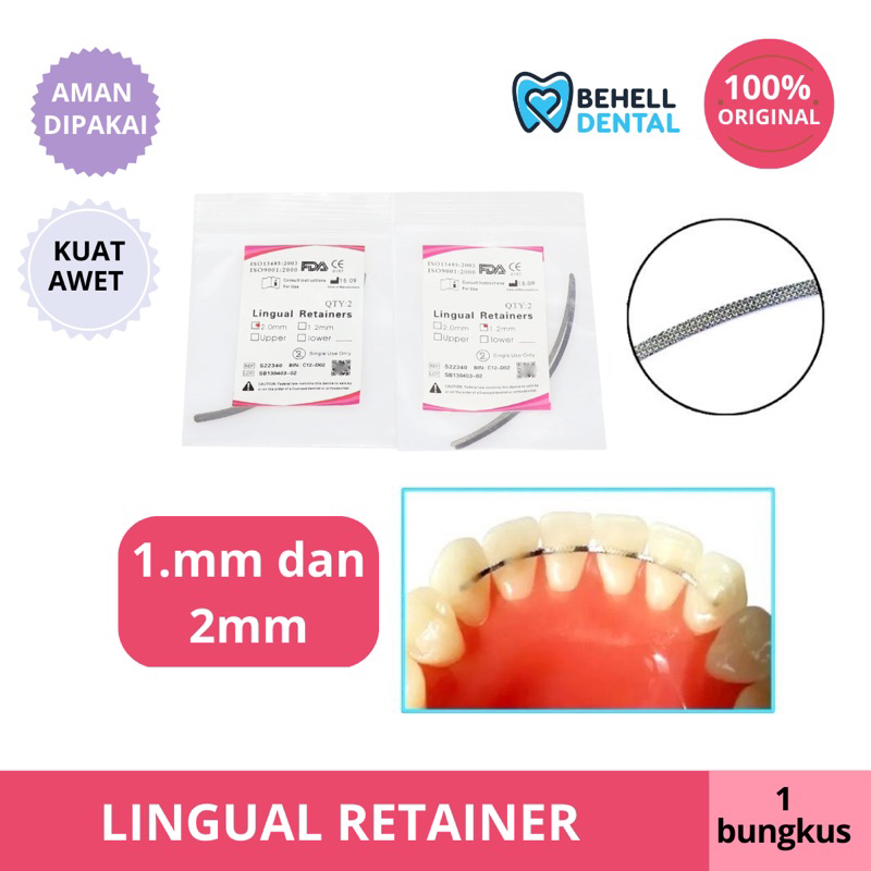 DENTAL LINGUAL RETAINER ORTHO SPLINTING GIGI 1.2MM dan 2MM / Orthodontic ortho behel braces bahan