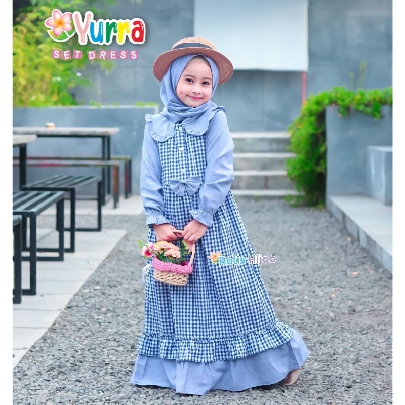 YURRA Set Dress  gamis anak gamis anak perempuan gamis muslim anak perempuan pakaian anak