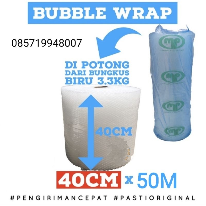

Bubble Wrap Mulia Pack 40cm x 50m Bubble Wrap Bening Tebal MP