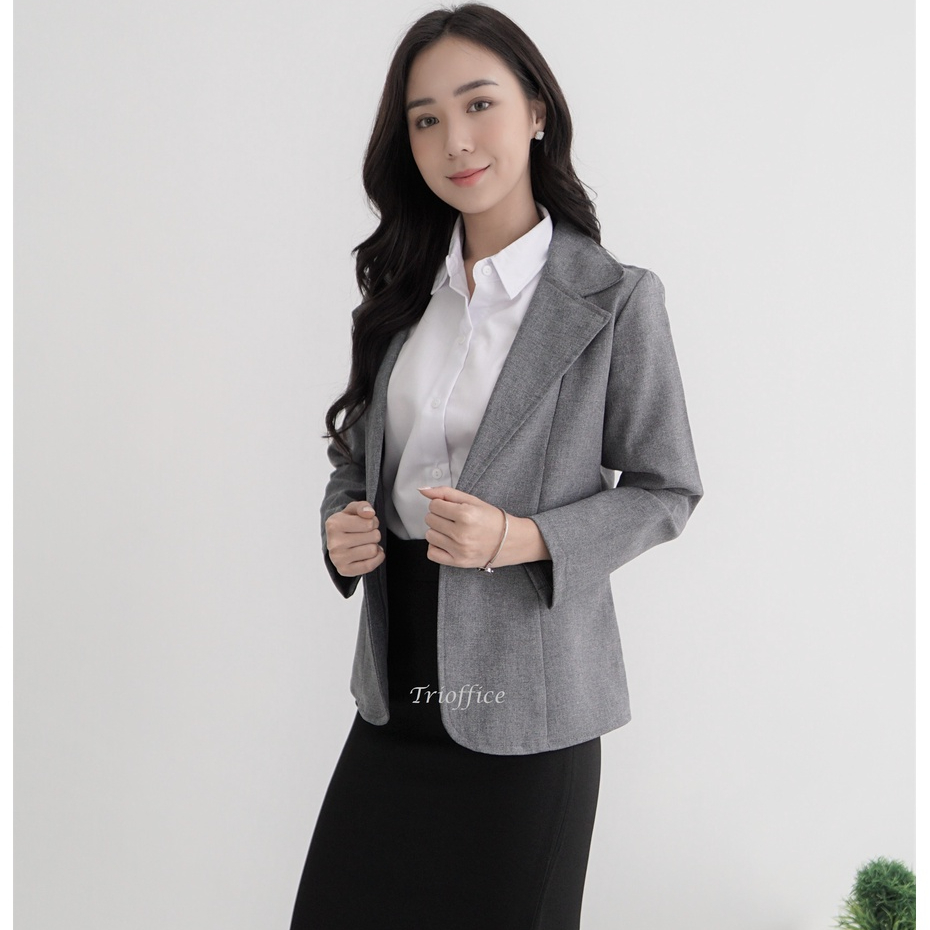 Blazer Wanita Formal Casual Bahan Katun Premium