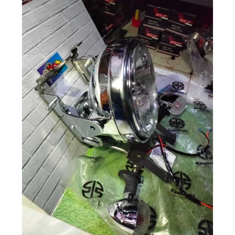 Reflektor Lampu Depan Ninja SS Plus Breket Kualitas Terbaik