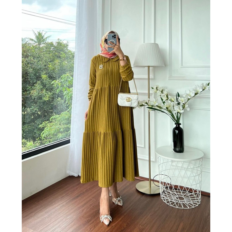 Midi dress knit ANAYA rib 3D