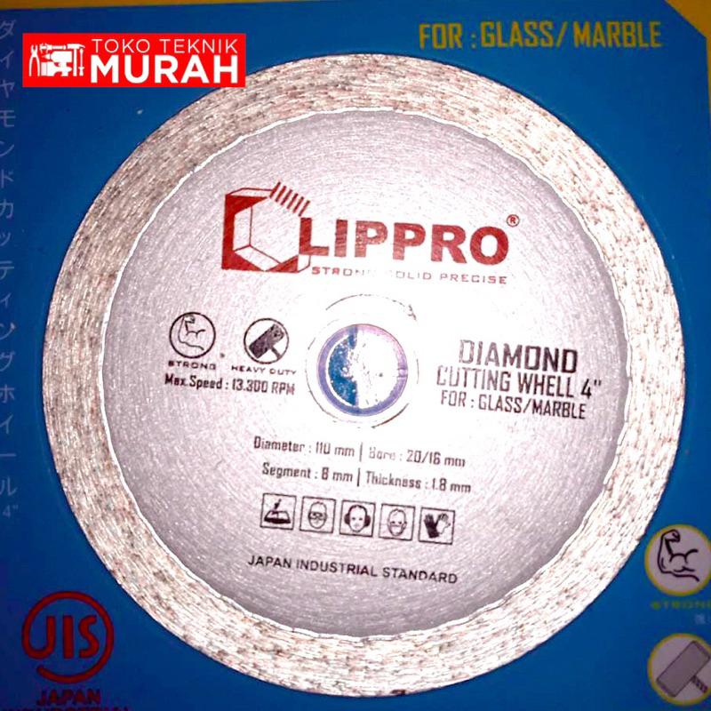 Lippro 2804MB-40 Diamond Wheel 4” Wet For Glass Granit 4 Inch untuk Potong Kaca dan Marmer