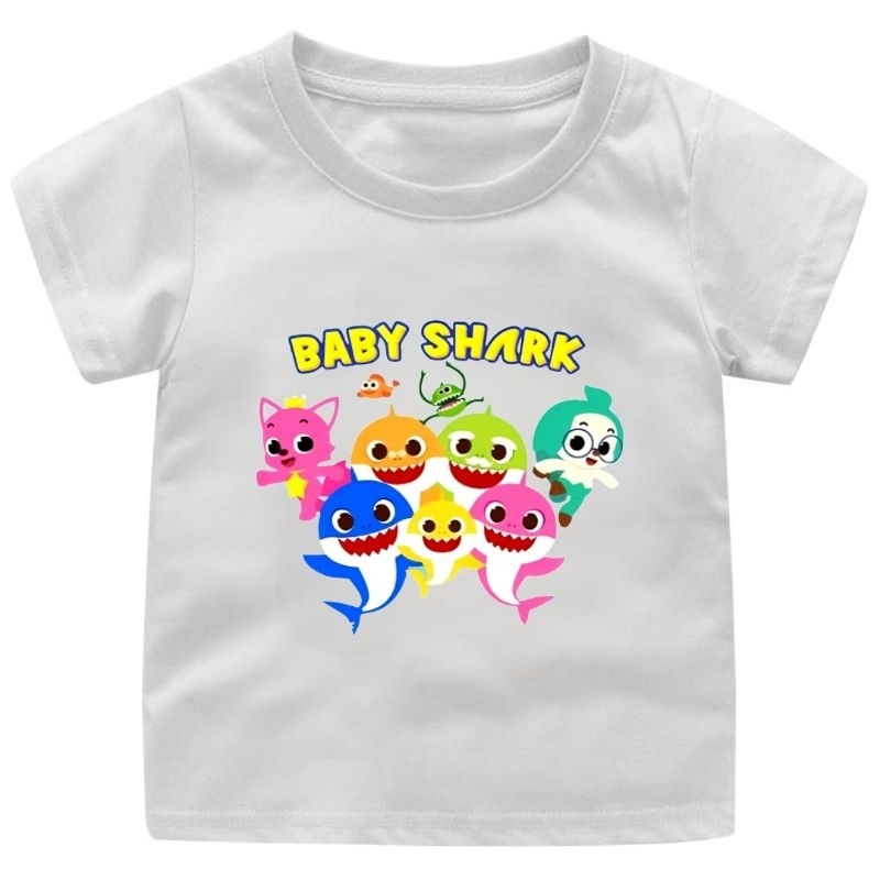 Baju Kaos Anak Cewek Cowok 1-12Tahun BABY SHARK Lucu.Ready 10WARNA//Atasan Kaos Anak