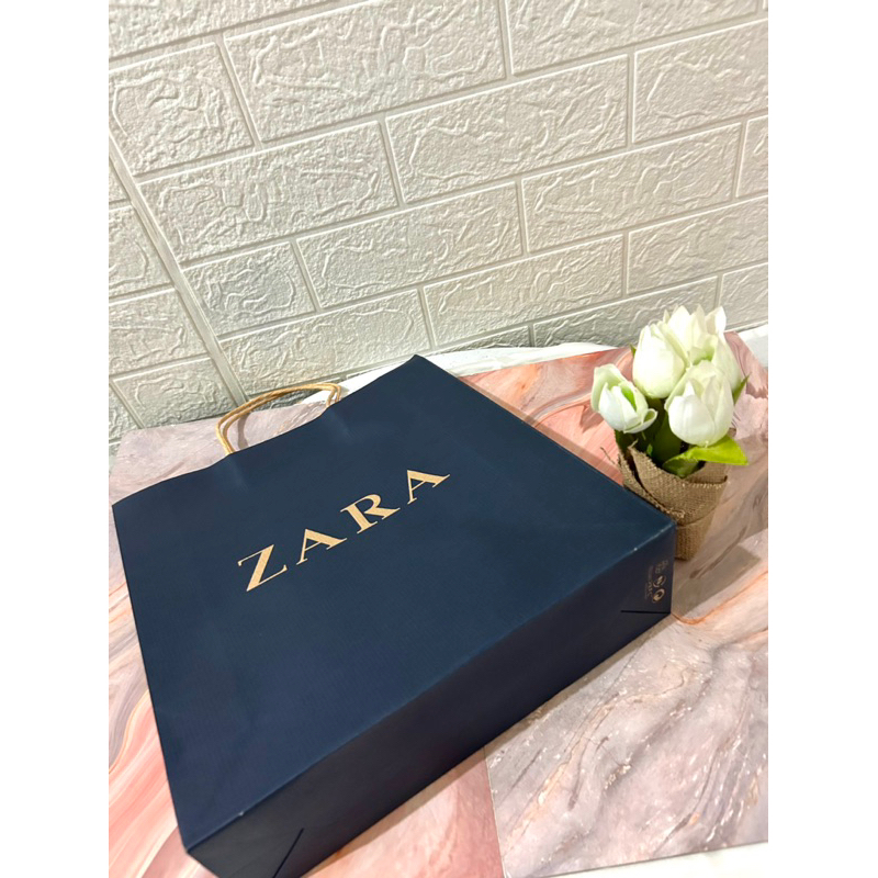 Paper Bag ZARA Biru Original Store ( Ready Stock JKT )