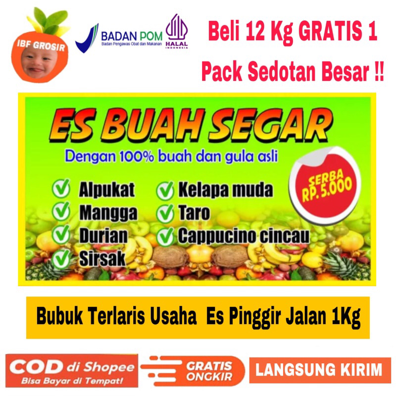 

Bubuk Es Buah Viral terlaris Rasa mangga melon alpukat durian strawberry lemon tea melon Powder drink Es buah segar