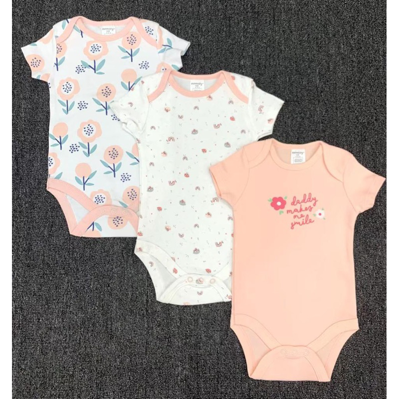 K2 - ( A ) Bodysuit Baby isi 3 pcs MOTIF BOY &amp; GIRL