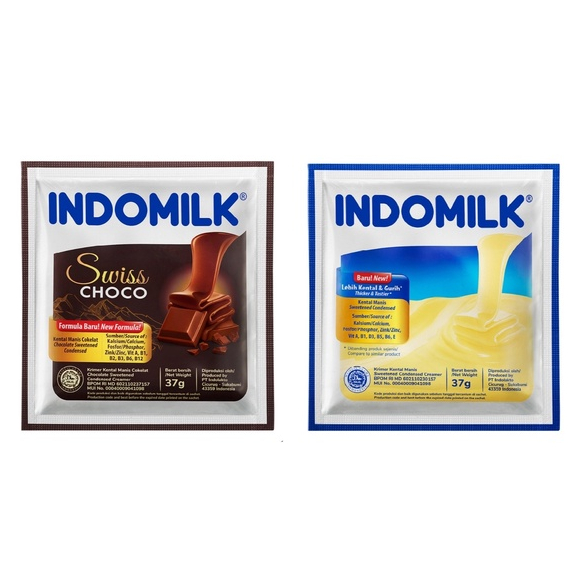 

susu kental manis putih dan coklat indomilk kemasan sachet 6 x 37gr