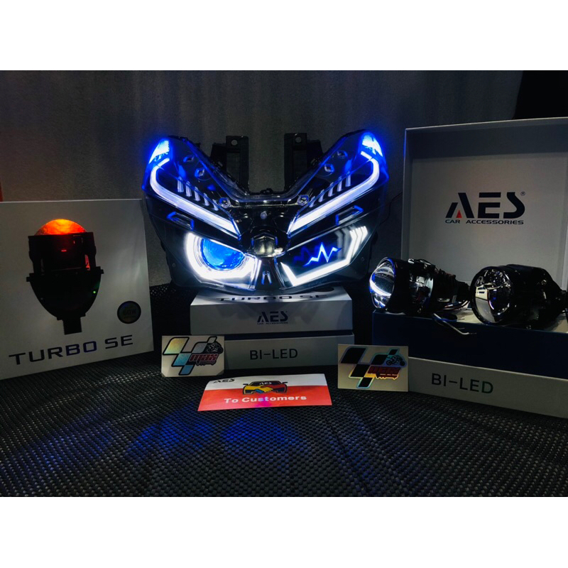 CUSTOM PROJIE BILED AES TURBO SE VARIO 125/150 all new FULLSET HEADLAMP SAKLAR VIXION PNP