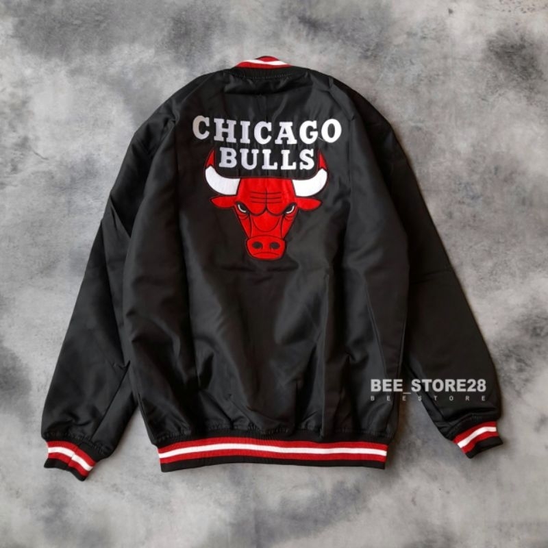 VARSITY JACKET CHICAGO BULLS M&amp;N FULL BORDIR FULLTAG &amp; LEBEL PREMIUM