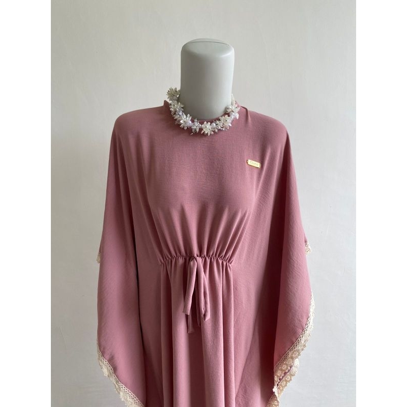 Kaftan Renda Bahan Rayon Crinkle Premium