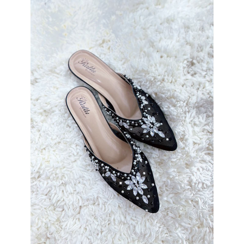 Termurah!!!! Heels 5cm brukat payet fatimah series/ wedding shoes / sepatu pengantin / sepatu tunangan