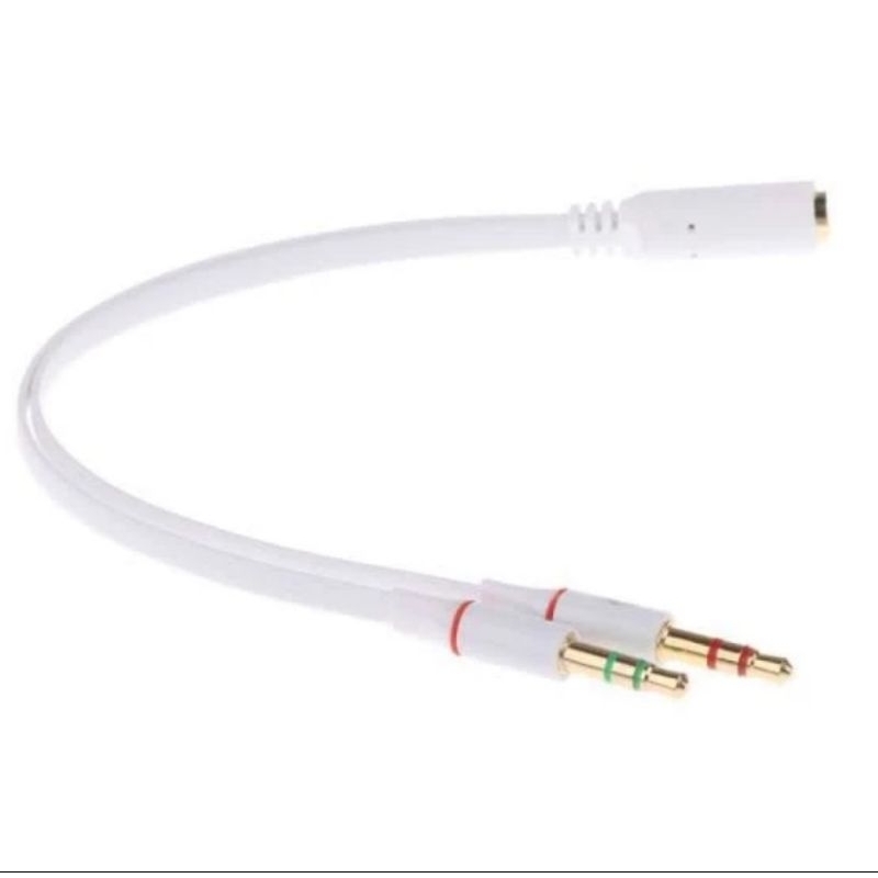 SKU-1145 KABEL AUDIO 3.5MM FEMALE TO 2 MALE 3.5MM  AUDIO MIC Y SPLITTER