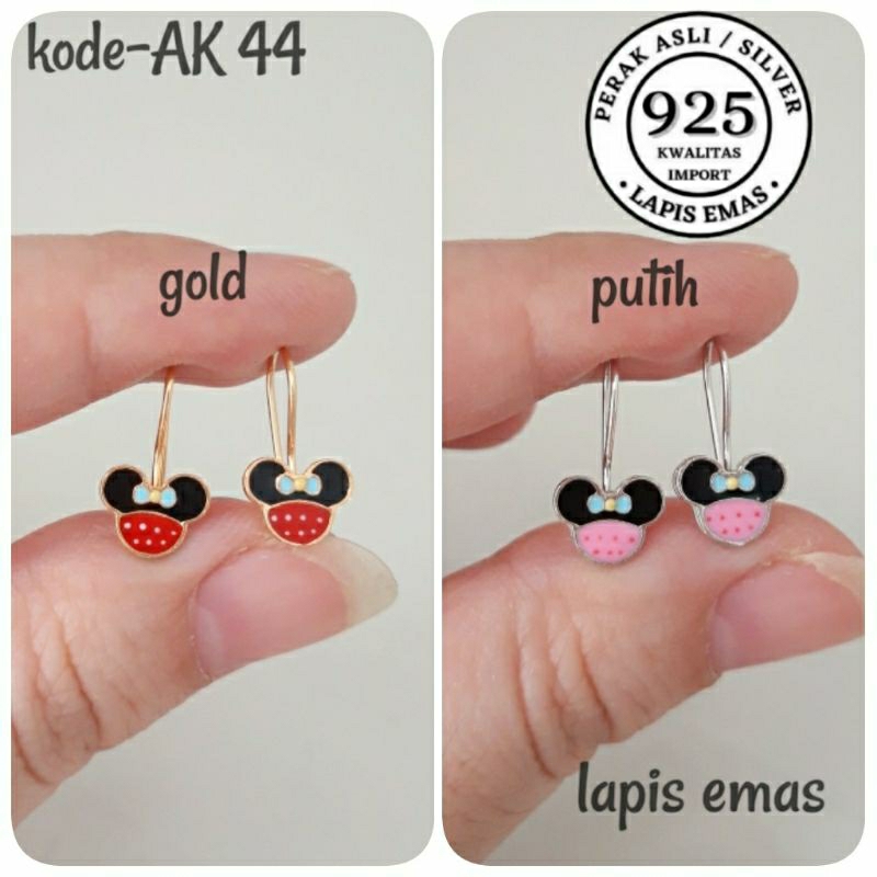 ANTING KAIT ANAK PERAK ASLI 925/ANTING KAIT ANAK MIKI/ANTING ANAK MICKEY/ANTING KAIT PERAK ASLI 925 
