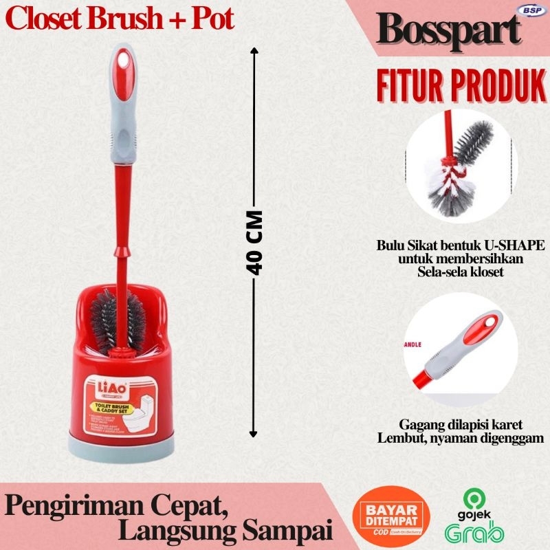 LIAO Sikat Kloset dengan Wadah 1 Set Closet Brush Pembersih Kamar Mandi