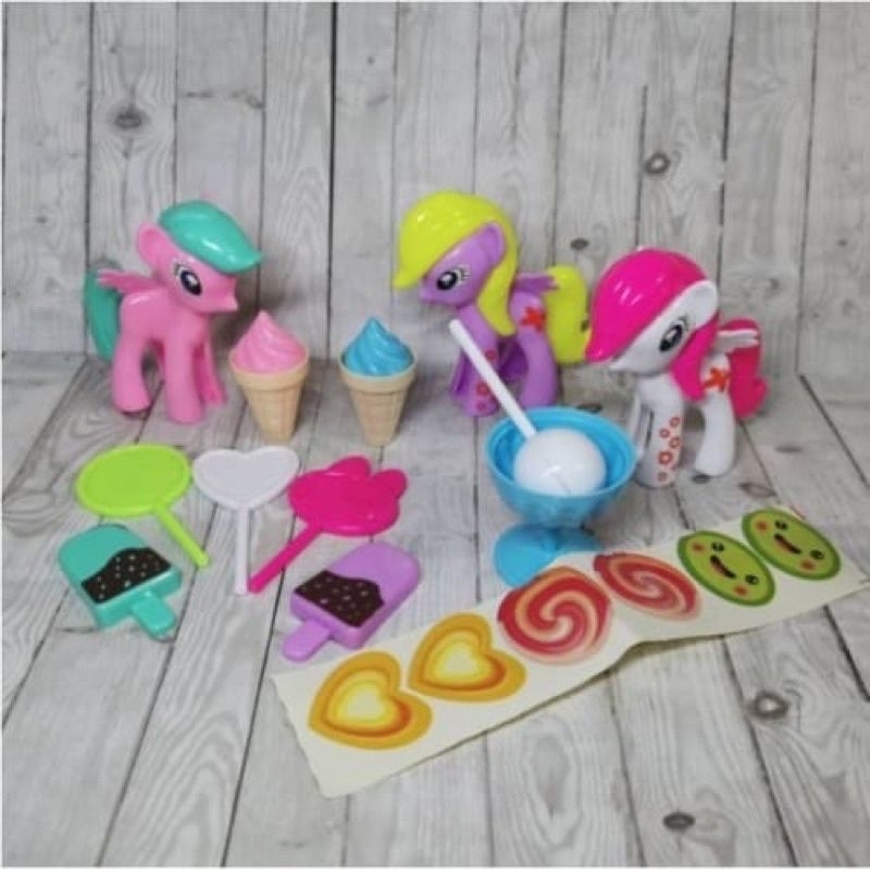 Mainan Anak Kuda Poni Isi 3Pcs / Kuda Poni / Little Pony / Mainan Anak Cewek