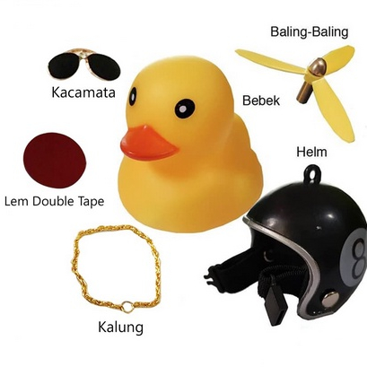 ONLYONE12 Bebek Helm Berbaling / Pajangan Untuk Mobil Sepeda Motor Helm / Mainan Bebek Hiasan Mobil / Mainan Pajangan Dashboard Mobil  / Mainan Anak Bebek Bebekan