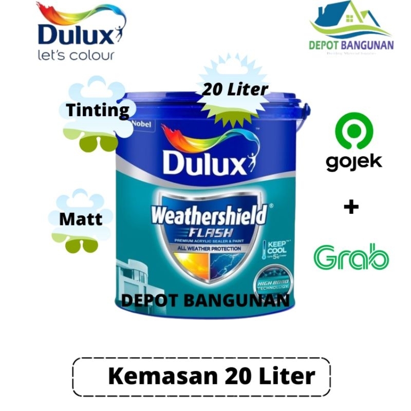 Cat Tembok Tinting Dulux Weathershield Flash 20 Liter