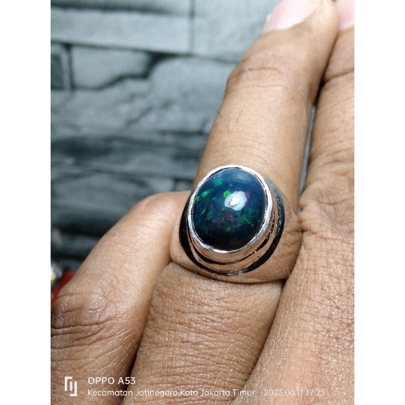 batu cincin kalimaya black opal