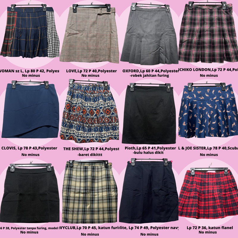 Rok Mini atau bawahan rok pendek wanita di atas lutut