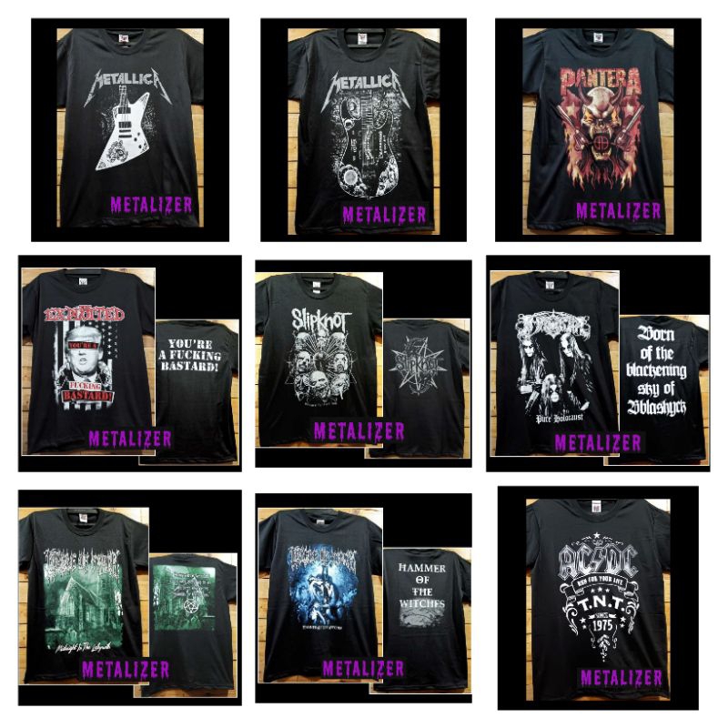 Kaos Musik Metal Rock Band Metallica , Pantera , Exploited , Slipknot , Black Metal , Cradle Of Filt
