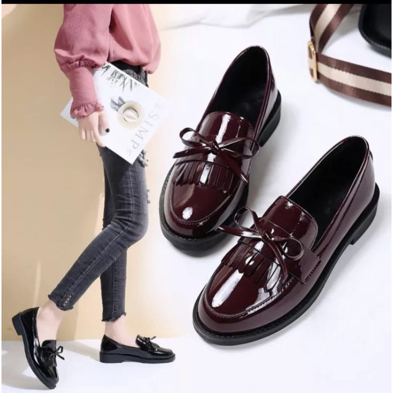 sepatu anak fashion laofer / sekolah terbaru 31-35 ada COUPLE SM MOM