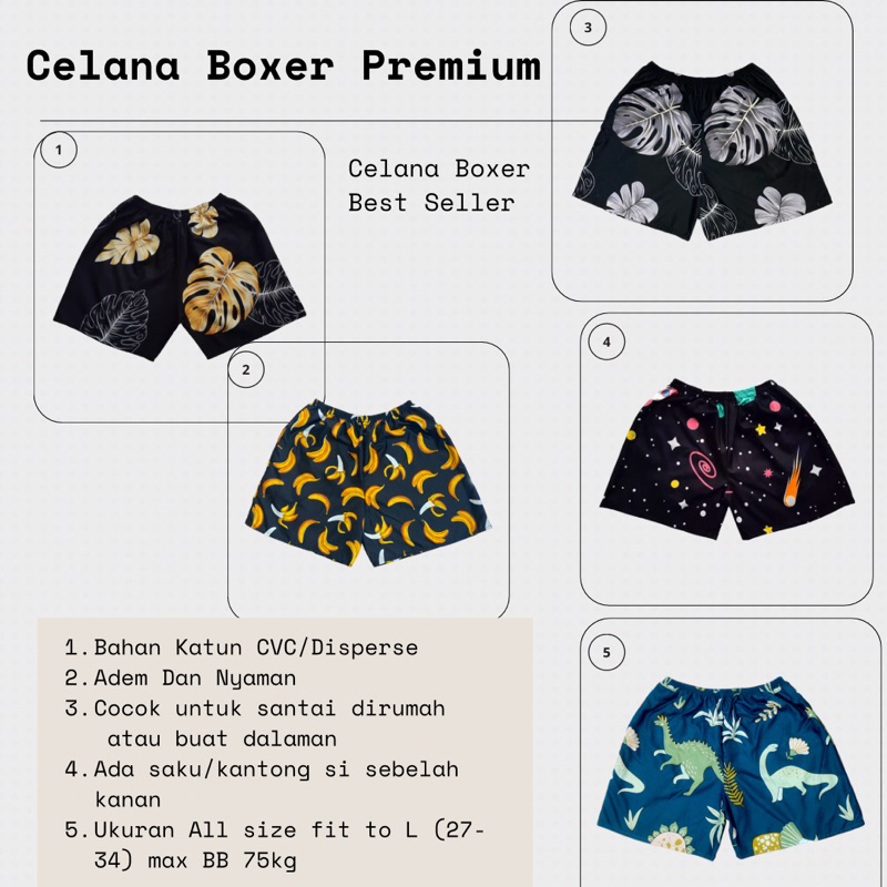 Boxer Motif Best Seller 05 | Boxer Distro | Boxer pantai | Celana Boxer | Celana pendek