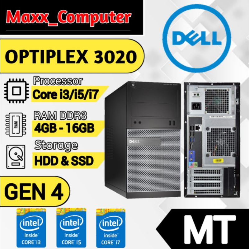 PC Dell Optiplex 3020/9020 Core i5 gen 4 Soket 1150 PC Mini Tower
