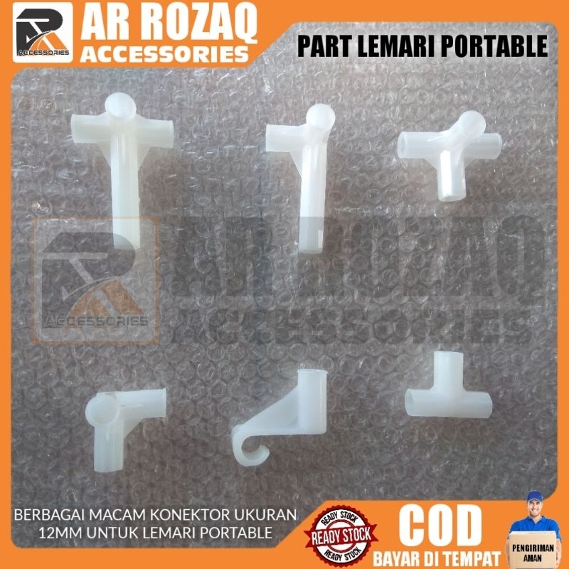 Konektor/Pipa/Layer Untuk Rak Lemari Portable 1,2cm (12mm)