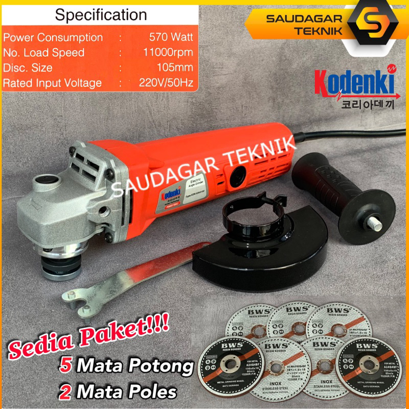 Mesin Gerinda Tangan 4 Inch Kodenki Angle Grinder 4&quot;